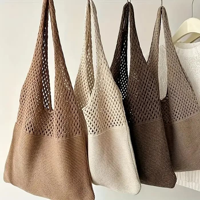 Sac fourre-tout en tricot bohème pour femmes