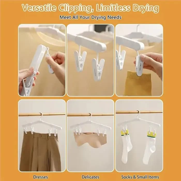 BSEVB - Cintre de voyage pliable - Portable et peu encombrant - Lot de 5 avec pinces pour bagages de croisière