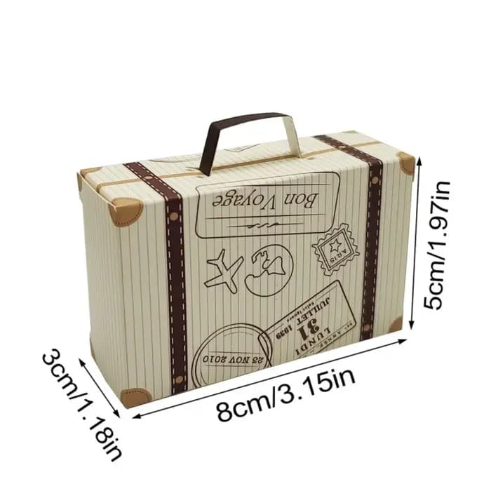 30 coffrets cadeaux vintage style valise de voyage avec poignée, design rétro bagage, pour mariage, fête, décoration, cadeau