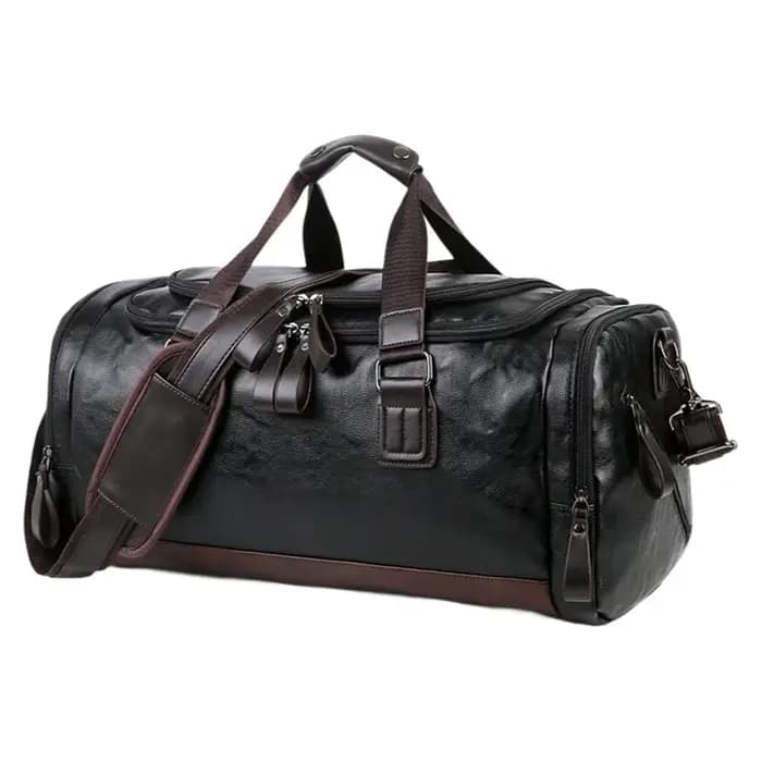 Sac de voyage en cuir véritable fendu pour hommes – Sac polochon de sport résistant à l'eau de grand