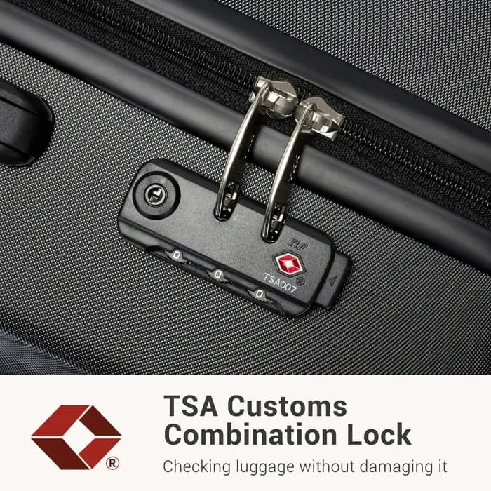 Valise légère à coque rigide en PC et ABS avec serrure TSA, valise à bagages à main Kono, chariot co