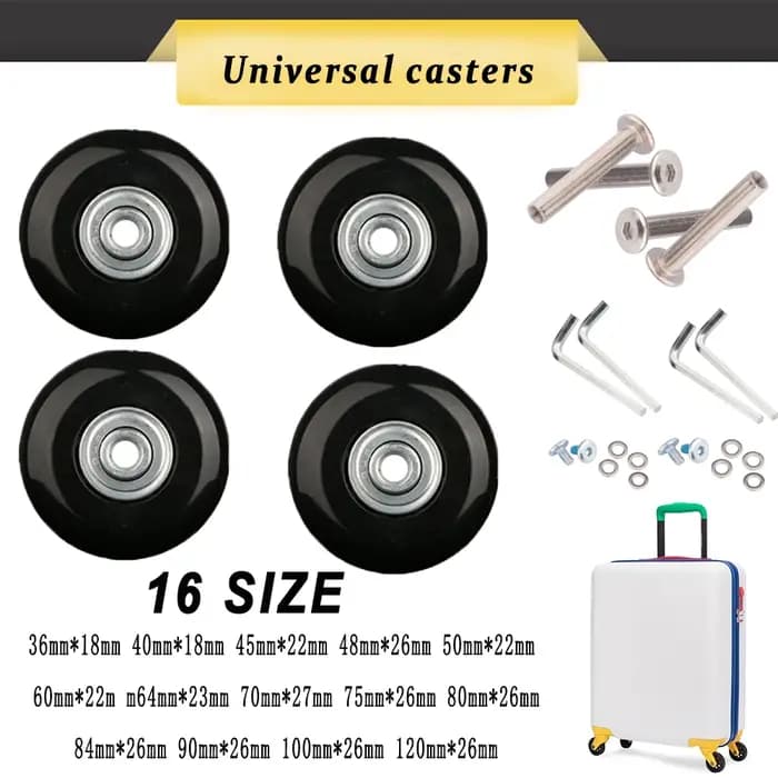 Roues de remplacement à vis pour valise de voyage