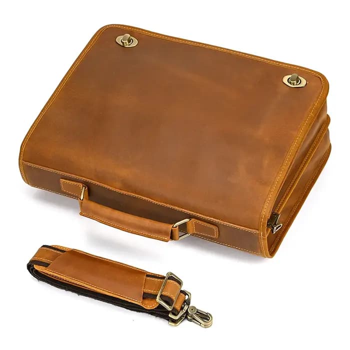 Sac pour ordinateur portable en cuir véritable personnalisé pour hommes