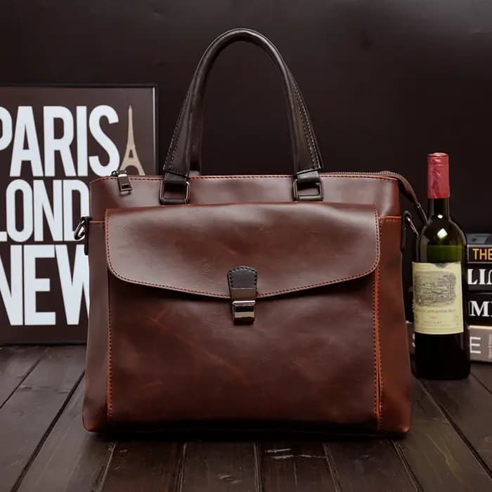 Rétro Crazy Horse PU cuir mallette d'affaires sacs célèbre concepteur Boston fourre-tout marque de luxe sac croisé Bolsas