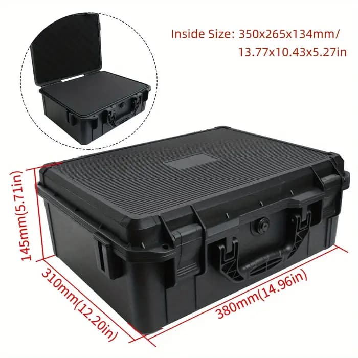 Valise noire étanche et durable pour appareil photo/outils
