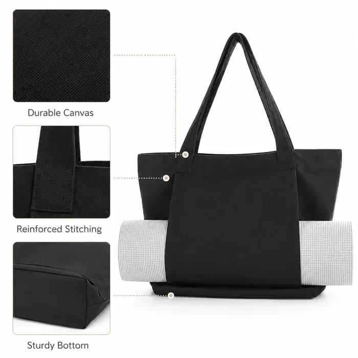 Sac de transport pour tapis de yoga avec support externe – Sac à bandoulière grande capacité pour la gym et le fitness