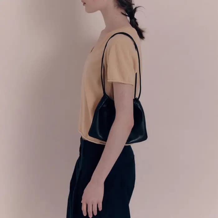 Sac de rangement de luxe en cuir souple en forme de nuage