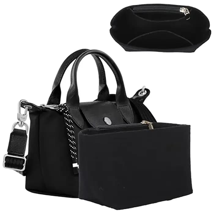 Organisateur de sac en feutre pour Longchamp LE PLIAGE CUIR Top Handle Bag XS