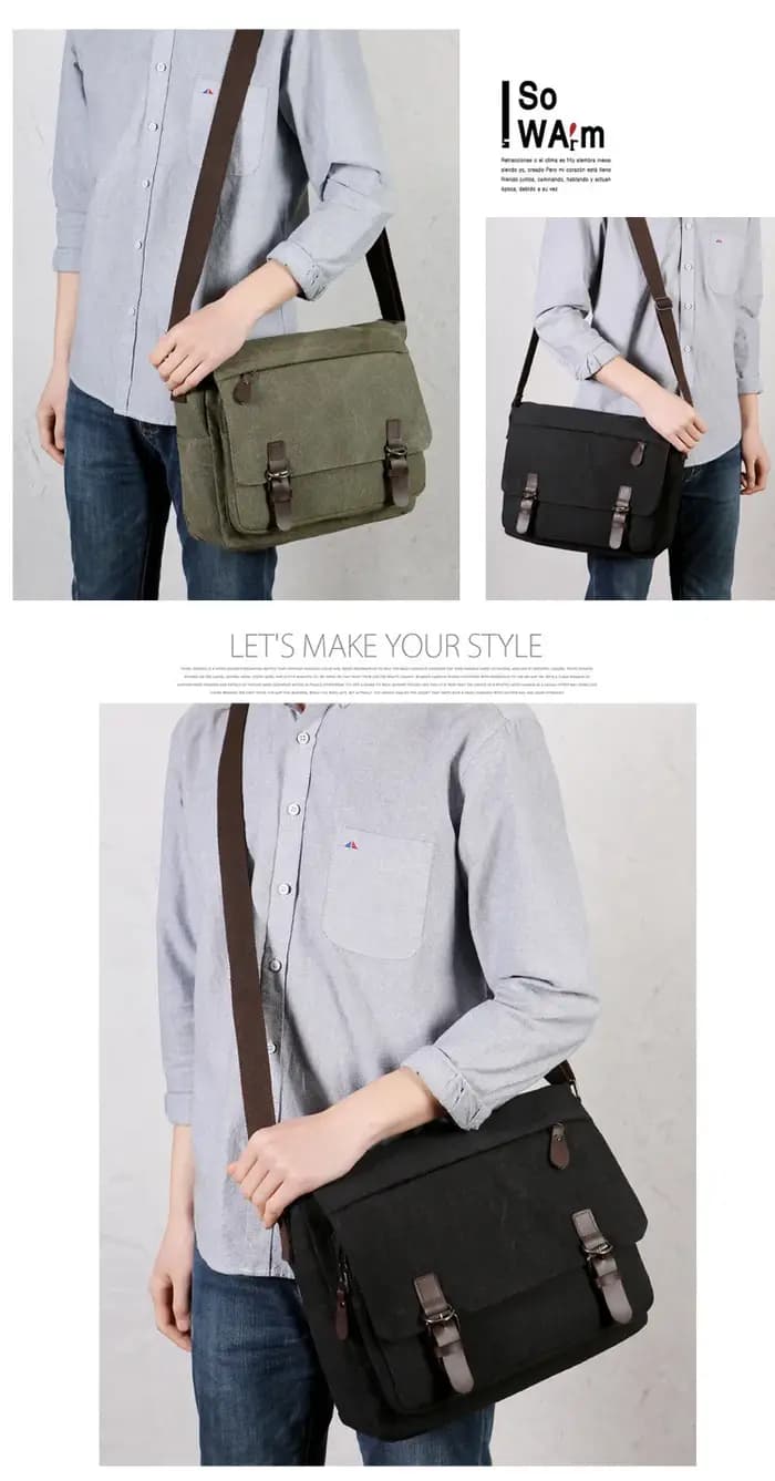 2025 nouvelle tendance toile sac de messager grande capacité hommes sac à bandoulière unique étudiant ordinateur sacs