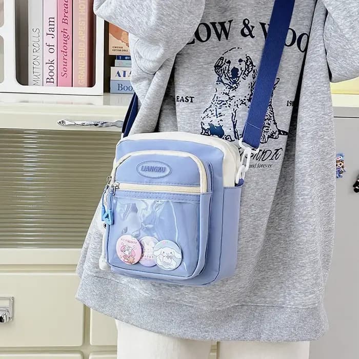 Sac pour femmes petit sac carré nouvelle fille douce et mignonne Kawaii Ulzzang Ita sac couleur contrastée Ins sac à bandoulière