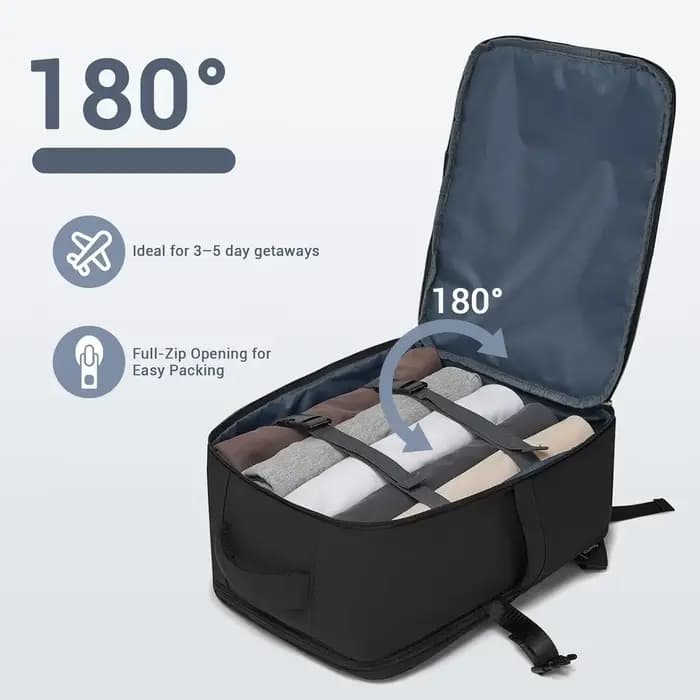 Sac à dos KONO pour bagage à main 40x30x20cm, 24L, avec compartiment pour ordinateur portable 15,6 p