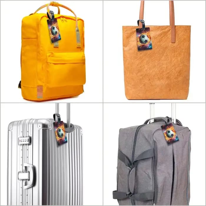 Étiquette de bagage personnalisée Fire & Ice Soccer pour valises