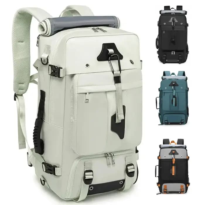 55L sac de voyage de grande capacité pour hommes 15,6 pouces sac à dos de valise pour ordinateur portable sac à dos multifonction imperméable sacs de camping extérieurs