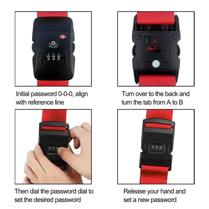 TSA mot de passe douane serrure bagages ceinture croisée réglable valise de voyage bande