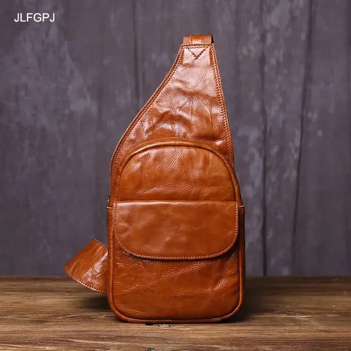 Sac à bandoulière en cuir véritable pour homme