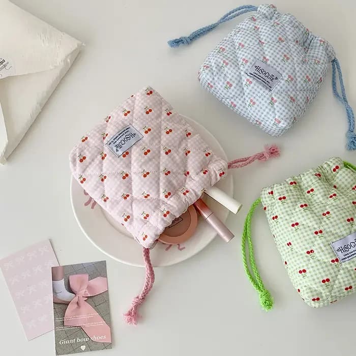 1 pièce Trousse de maquillage et de toilette portable de voyage à cordon de serrage