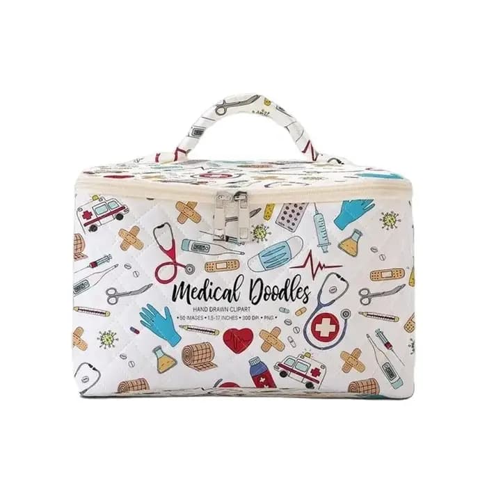1 pièce, cosmétiques de voyage portables avec motifs de fournitures médicales