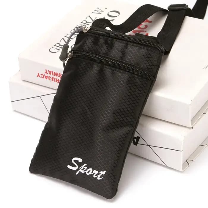 Sac de sport incliné pour téléphone – sac multifonctionnel avec sangle réglable en fibre de polyester durable