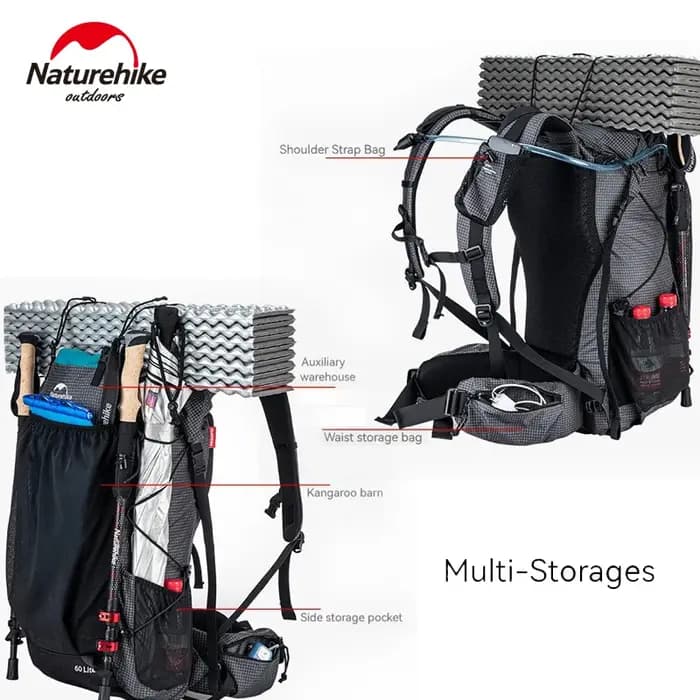 Natureifa-Sac à Dos Ultraléger avec Cadre pour Homme et Femme