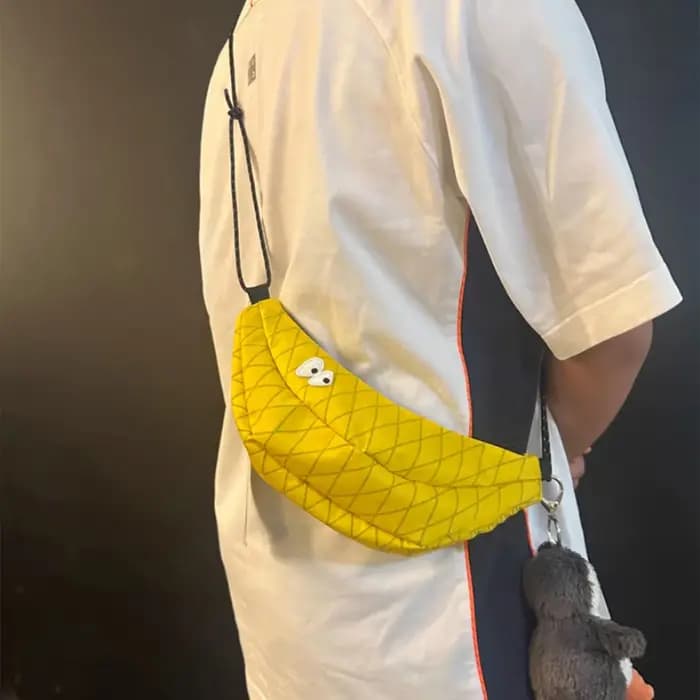 Sac bandoulière décontracté en forme de banane pour téléphone