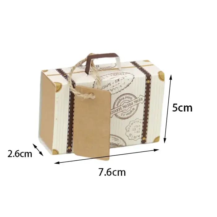 10/20/50pcs Mini valise de voyage boîte à bonbons papier Kraft chocolat faveur boîte-cadeau sac d'emballage décoration de fête d'anniversaire de mariage