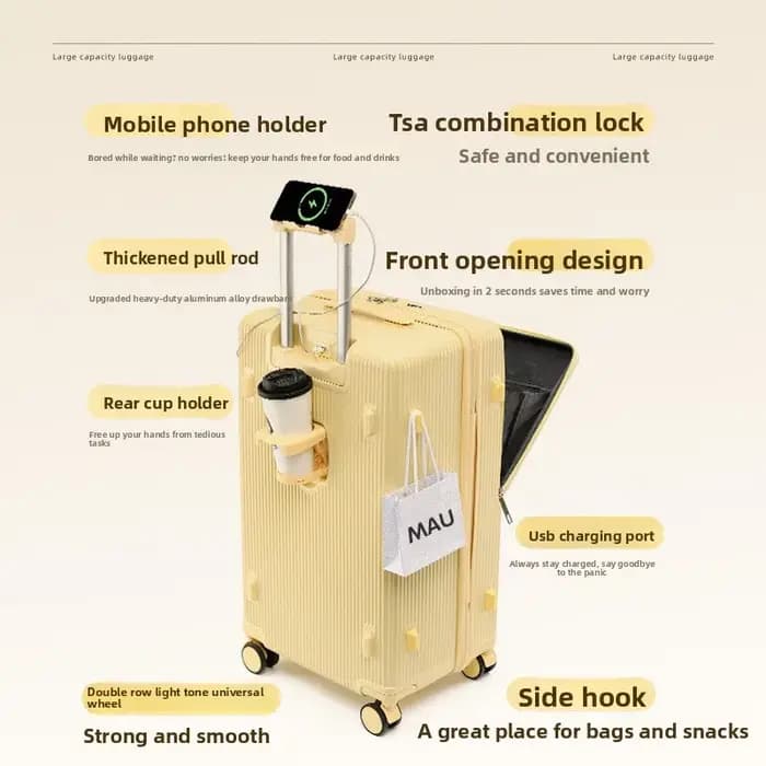 Valise ouverte avant pour femmes