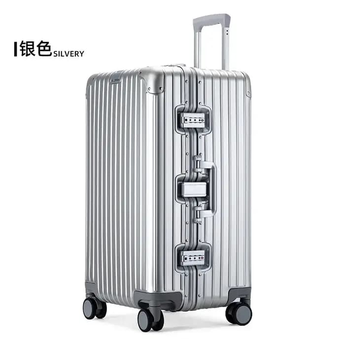 Valise de voyage épaisse tout en aluminium de grande capacité de 32 pouces, cabine de voyage, valise