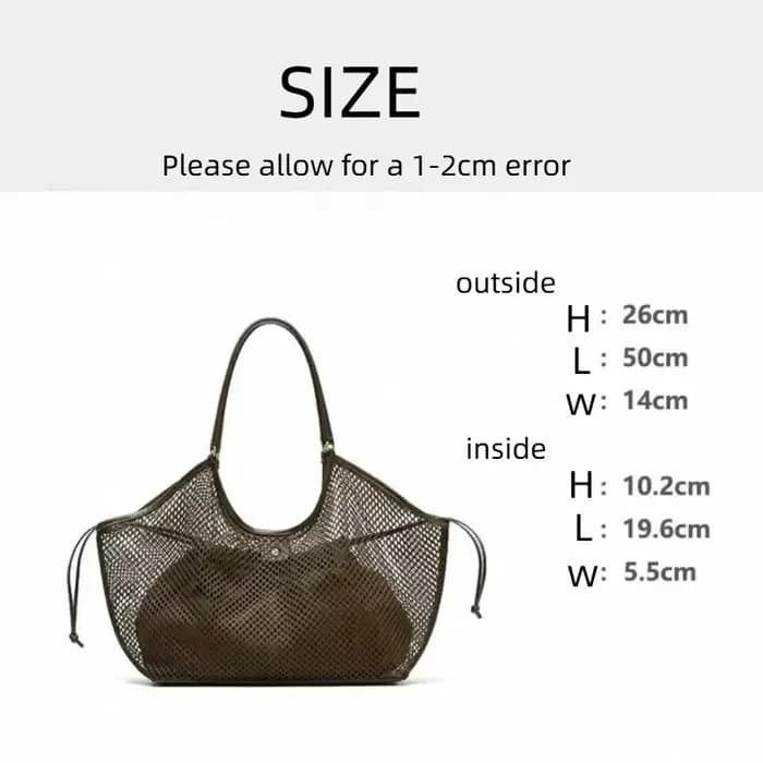 Femmes grande capacité maille plage voyage sac à bandoulière décontracté Shopper fourre-tout
