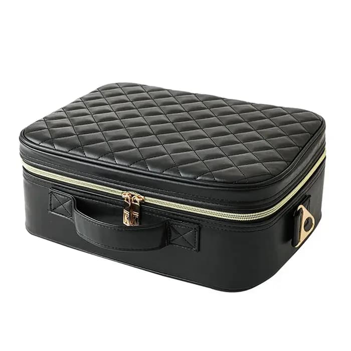 Trousse de maquillage de voyage de grande taille avec miroir
