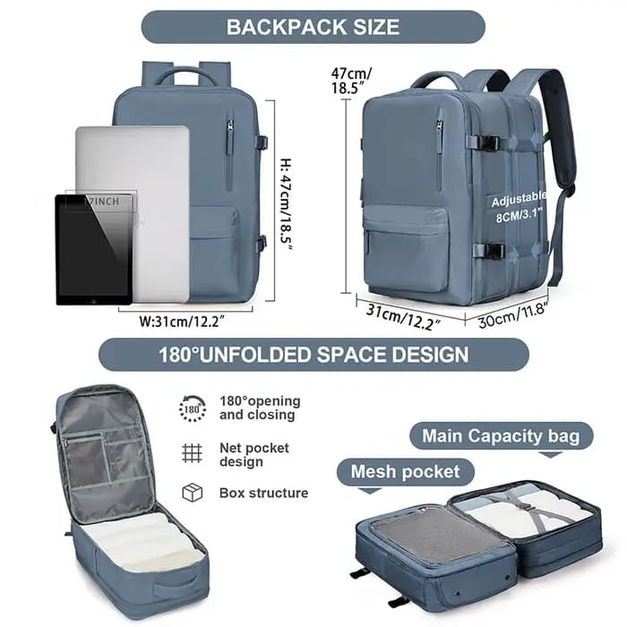 Sac à dos de voyage Extra Large pour hommes et femmes