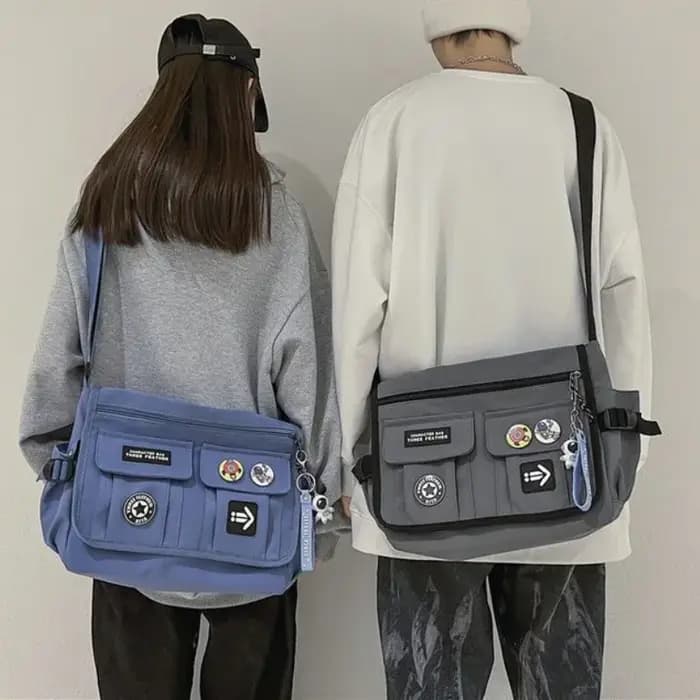 Harajuku hommes sacs à bandoulière en Nylon pour femmes Sac de messager filles école livre