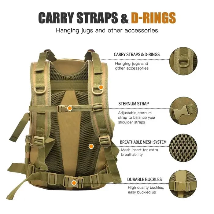 30L randonnée sac à dos tactique 900D Oxford sacs imperméables en plein air Molle Camping sac à dos sac
