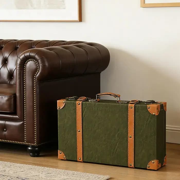 Valise vintage, coffre de rangement, boîte de rangement décorative pour la maison