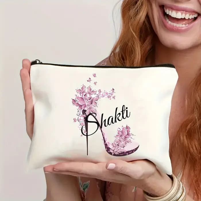 Trousse de maquillage personnalisée en polyester avec nom personnalisé