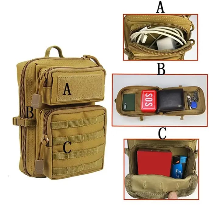 Sac tactique multifonction pochette de voyage Molle hanche taille EDC sac portefeuille sac à main support pour téléphone sacs Camping randonnée chasse Fanny sac