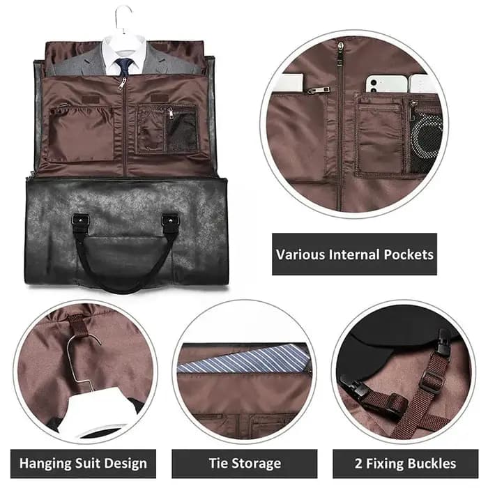 Sac de voyage en cuir pliable