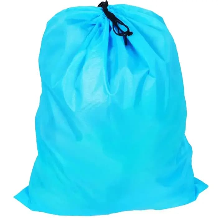 Sac à linge extra large noir et bleu avec ficelle de proximité
