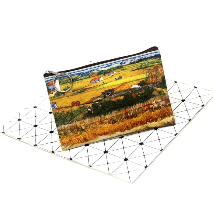 Sac à cosmétiques en toile de peinture à l'huile vintage
