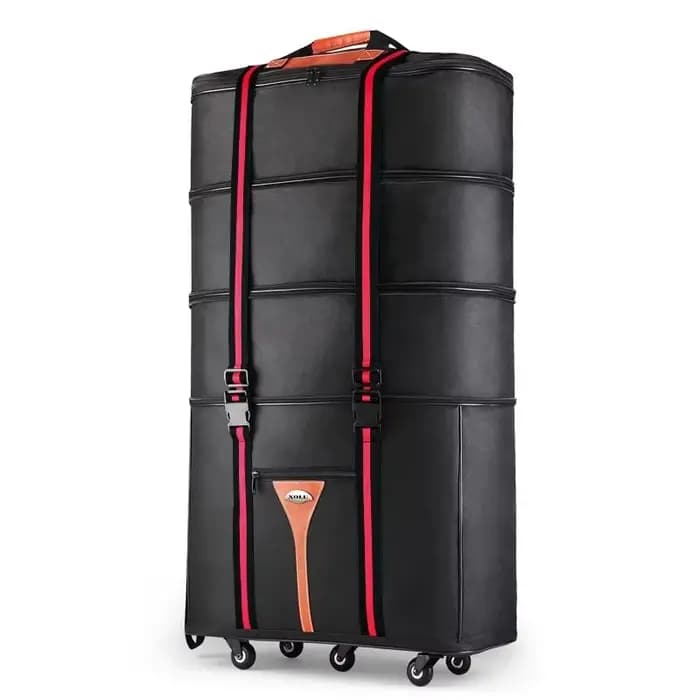 Valise à roulettes en tissu Oxford grande capacité 32-36 pouces pour les études à l'étranger et les déménagements, sac de voyage pliable à roulettes