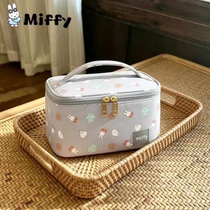 Sac Miffy 12*21*14cm, sac de voyage portable de grande capacité imprimé avec le personnage de dessin animé Miffy, sac de toilette, sac de maquillage