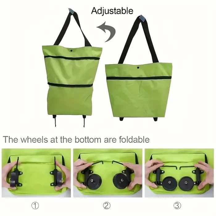 1Pc sac à provisions pliable avec roues chariot grand tissu réutilisable fourre-tout à main Bolsas Eco