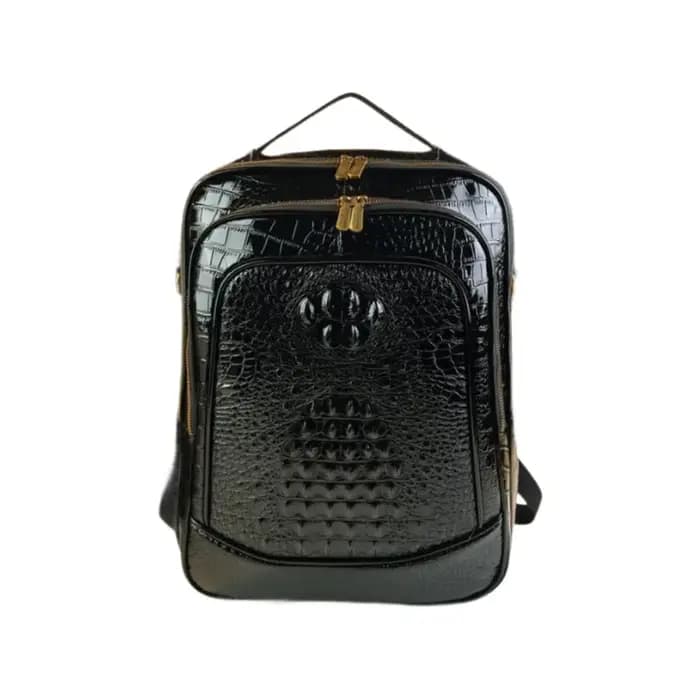 Sac à dos de luxe pour ordinateur portable, Texture Crocodile brillant, sac de voyage de grande capacité, sac à dos d'école Durable unisexe