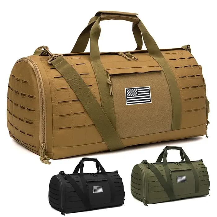 Sac de sport tactique de 40L pour hommes, sac de voyage, sac de fitness avec compartiment à chaussures, sac de basket-ball, sac de week-end pour activités de plein air