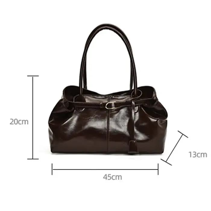 Nouveau Sac à main en cuir PU huile grande capacité sac à bandoulière décontracté sac fourre-tout multifonctionnel femmes