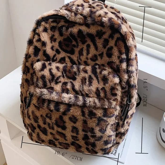 Sac à dos de luxe imprimé léopard pour femmes