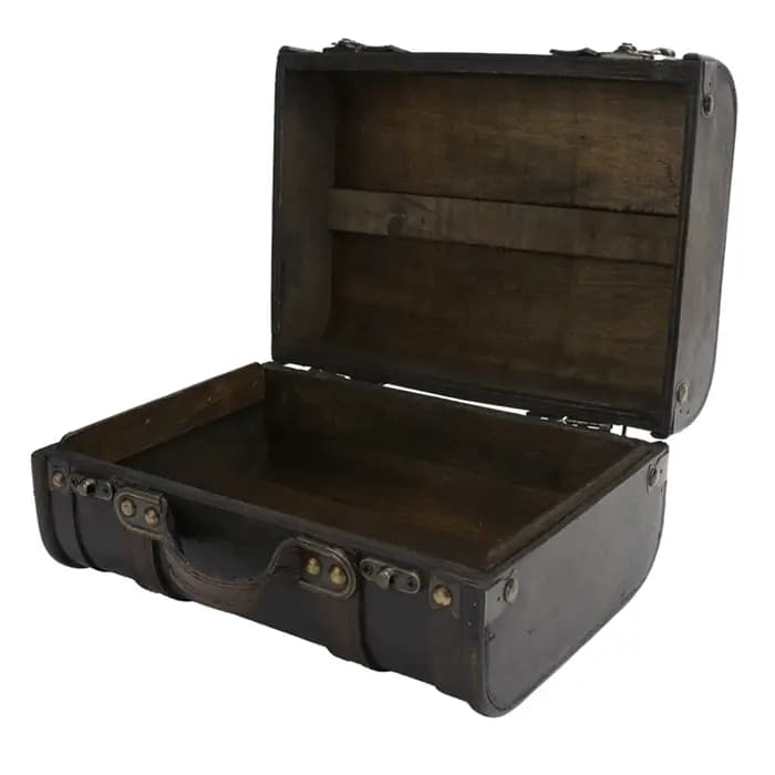 Valise de rangement en bois vintage européen