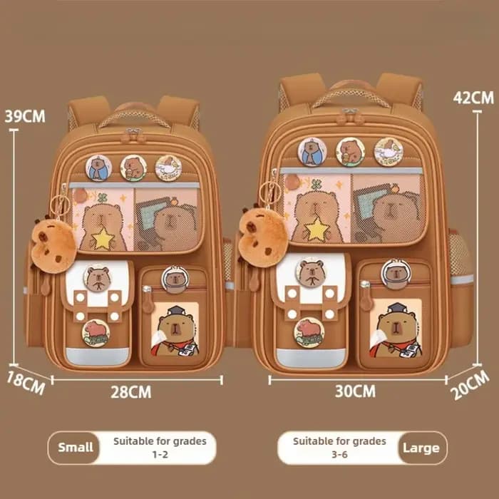 Capybara enfants sac à dos étanche étudiant cartable grande capacité soulager la charge sac d'école sac à dos orthopédique sac de livre