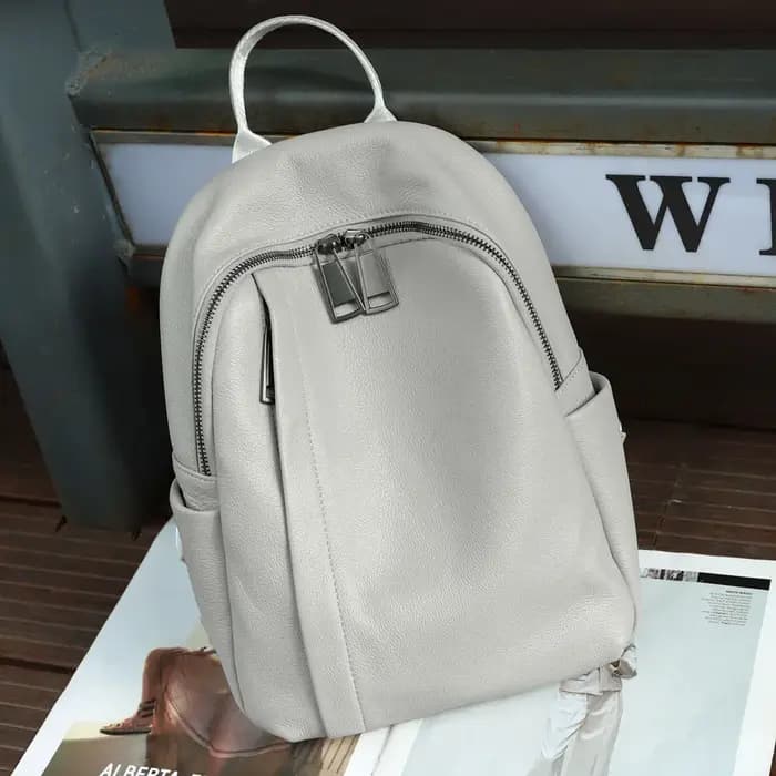 Sac à dos en cuir véritable pour femmes