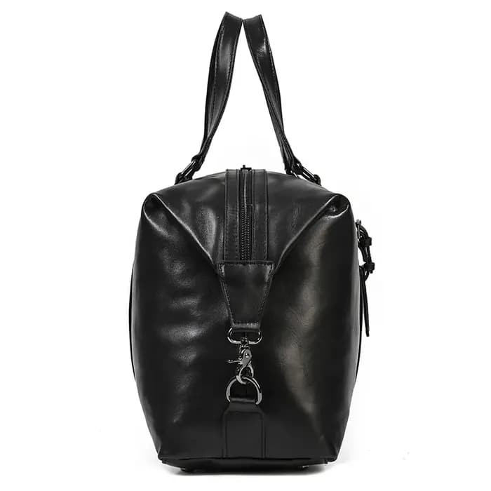 MAHEU – sac de voyage noir en cuir de vache pour hommes et femmes