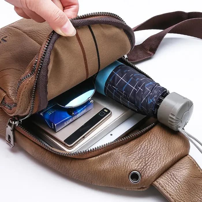 Sac de poitrine en cuir de kangourou de marque de luxe pour hommes, sac de voyage et de randonnée, sac messager pour hommes, sac de poitrine en cuir, sac à bandoulière